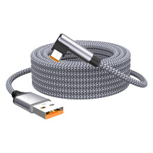 Câble de chargement USB à angle droit vers type C, fil-gris 2m