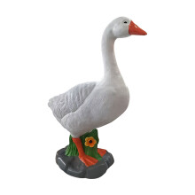 Statue de sauvagine blanche réaliste avec base de fleur pour la