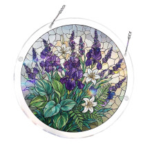 Flower Themed Stained Glass Hanging Ornament For Bedroom-22