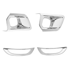 For  5008 2017 2018 4Pcs Chrome Front+Rear Fog Light Lamp Cover Trim Fog Light Frame Trim
