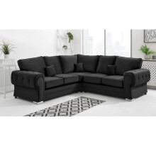 Chingford Plush Full Back 2c2 Corner Sofa Black