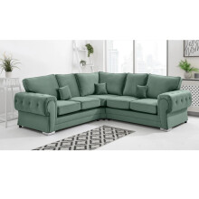 Chingford Plush Full Back 2c2 Corner Sofa Green