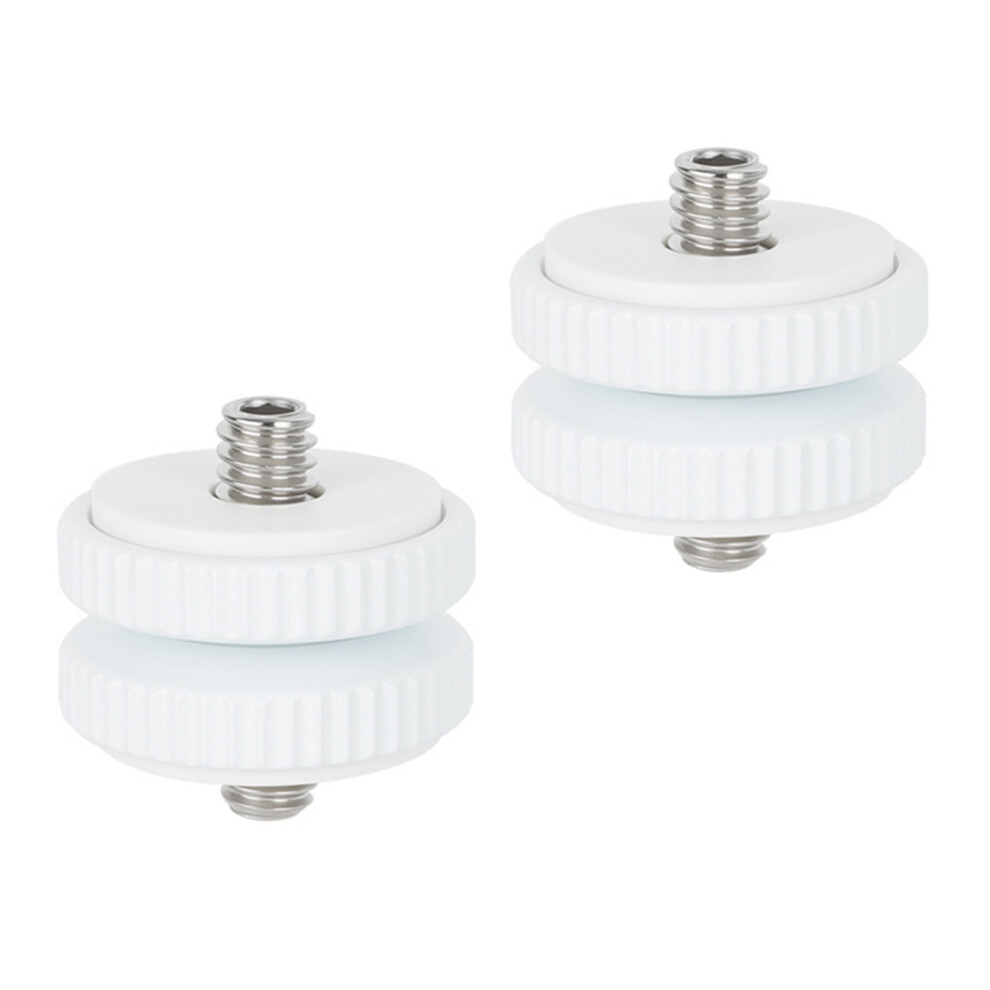 2Pcs 1/4Inch-20 Male To Male Conversion Screw For Studio- White 7627001590175