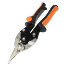 25cm/10inch Straight Metal Aviation Snip - Rubber Handle for Comfort, for Straight Tin & Metal Cutting