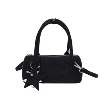 Elegant Solid Color PU Handbag With Adjustable Strap-Black