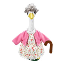 Humoristisch opa/oma ganzenkostuum voor buitendecoratie en-oma