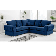 Chingford Plush Full Back 2c2 Corner Sofa Blue