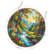 Flower Themed Stained Glass Hanging Ornament For Bedroom-34