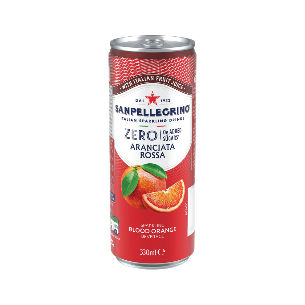 San Pellegrino Zero Fruit Beverages Blood 330Ml Can (Pack Of 24) 12602787 Orange