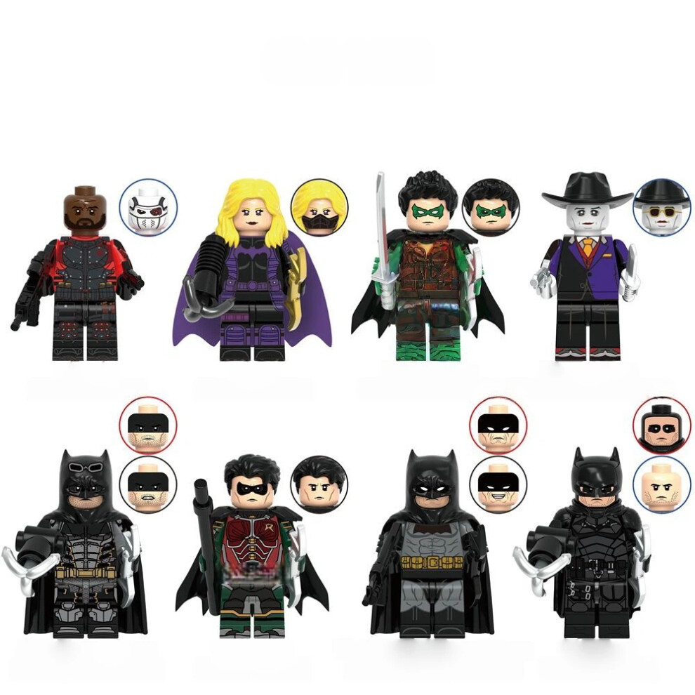 Enekio (8Pcs-A) Dc Superhero Minifigures Superman Batman Joker Robin Building Blocks Fit Lego