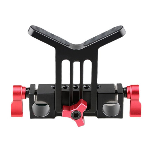 Universal Camera Lens Support with Standard 15mm Double Rod Clamp Rail Block for DSLR Camera Rig Shoulder Support System