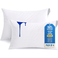 4 Piece Waterproof Zippered Pillow Protector