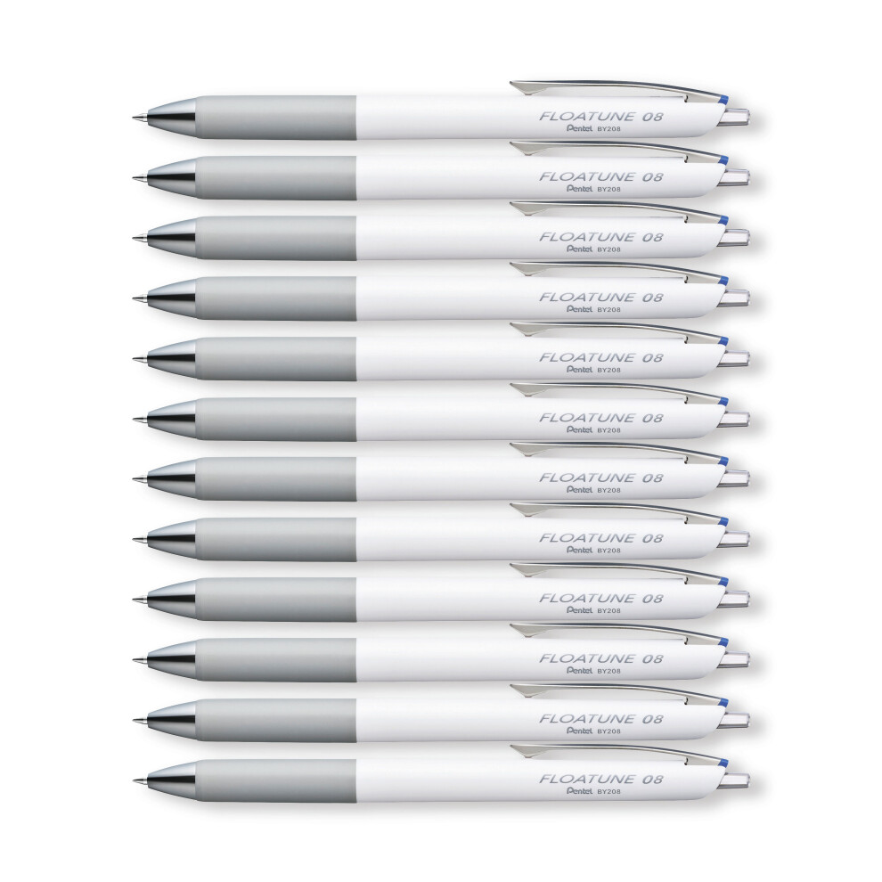 Pentel Floatune Retractable Rollerball 0.8Mm Blue (Pack Of 12) By208-Cx