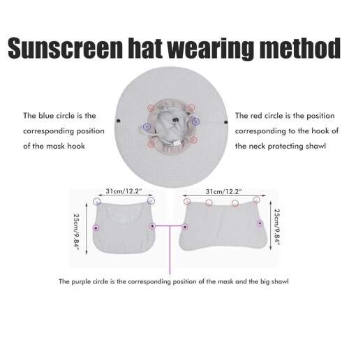 UV Sun Hat with Neck Flap for Outdoor