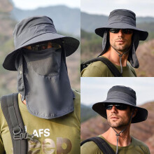 (black, 56-62 cm) Sun Protection Bucket Hat Waterproof Boonie Hat for Fishing Hiking Garden Safari Beach Spring Summer