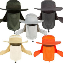 (16-sky blue) Fishing Flap Caps Men Women Sun Protection Summer Quick-drying Hat Outdoor Face Wide Brim Bucket Hat For Fishing Climbing