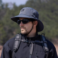 (Black, One Size) Summer Men's Breathable Sun Shading Large Brim Basin Hat - 100% Polyester Sun Protection Fisherman Hat