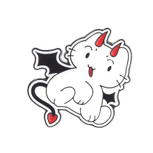 Speelse engel duivel poes charme pin broche legering-QHXZ5997