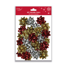 Eurowrap x40 Traditional Metallic Bows Red/Gold/Silver (Pack of 12) X-31451-BC