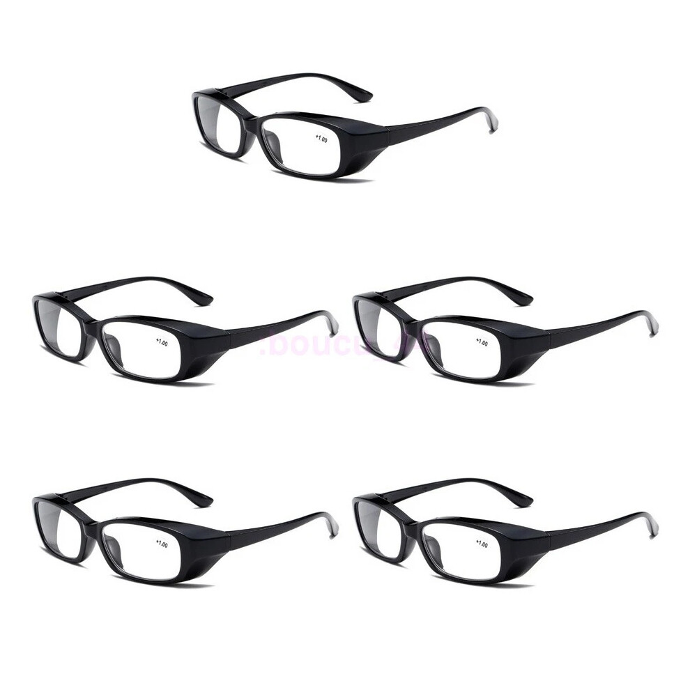 Newjassie (Clear Lenses, +3.00 Strength) 5Pk Mens Thick Frame Readers Reading Glasses +1.0 1.5 2.0 2.5 3.0 3.5 4.0 Hot