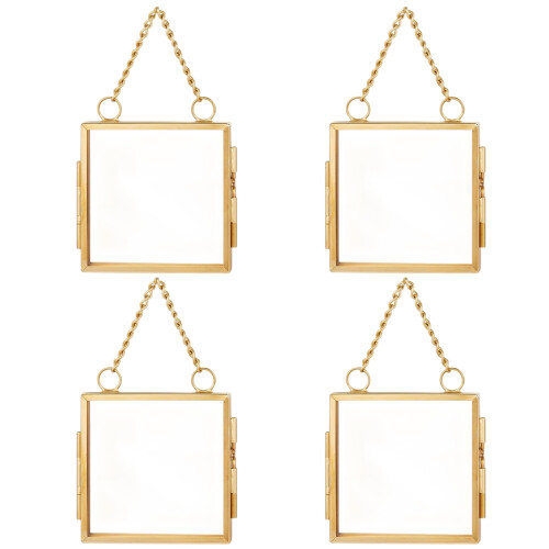 4Pcs Glass Pressed Flower Frame Home Decoration Floating-7cm