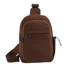 Sac à bandoulière en nylon matelassé élégant pour femme,-Café