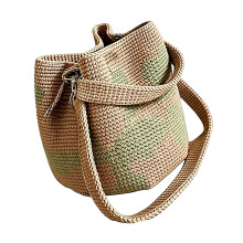 Fashion Knit Floral Purse Bag Breathable Shopping Beach-Green