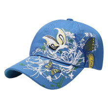 (Blue) Butterfly Embroidered Sun Hat Comfortable Breathable Baseball Hat For Women Outdoor Cycling Running Tennis Hiking  White