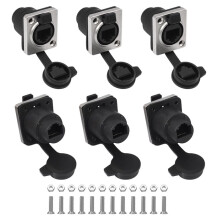 6PCS Waterproof RJ45 Coupler, Shielded Panel Mount Female to Female Ethernet Connector Adapter