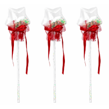 3PCS Red Glitter Princess Fairy Magic Wand 30cm