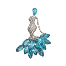 Delicate Rhinestones Merman Brooch Elegant Jewelry Chest-Blue