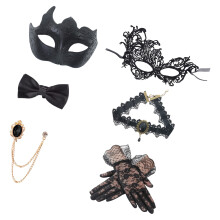 5 stuks Maskerades Kostuums Accessoires Halloween Kostuums-Zwart