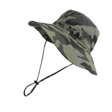 Fishing Hat Outdoor Sun Hat for Sun Protection Unisex Wide Brim Adjustable Green Camo