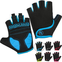(YELLOW, XL) MOREOK Mountain Bike Gloves Half Finger 5MM Silicone Gel Pads Shock-Absorbing Non-Slip Cycling Gloves for MTB Road Biking Men Women