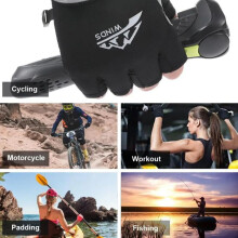 (grey, M) Summer Cycling Gloves Breathable UV Protection Half Finger Fishing Gloves for Men Women, Outdoor Sports Riding Driving Sunscreen Gloves