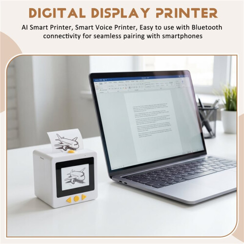StickerBox AI Printer, AI  Printer,  Voice Printer,  Portable Digital Display Printer Black 1