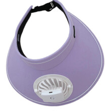 (Purple) Battery Operated Sun Hat with Detachable Cooling Fan Breathable Hat for Beach Camping and Daily Commutes  White
