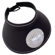 (Black) Battery Operated Sun Hat with Detachable Cooling Fan Breathable Hat for Beach Camping and Daily Commutes  White