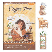 Scrapbooking-Sticker-Set „Nachmittagstee-Serie", 20 Bögen PET-Sticker für Junk Journaling