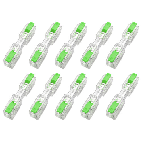 Waterproof Levers Actuated Terminals Block 10Pcs for-Green