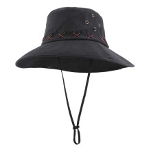 (Black) Wide Brims Sun Hat For Outdoor Activities Sun Protection Lightweight Polyester Adjustable Cowboy Style For Men And Women  Navy blue