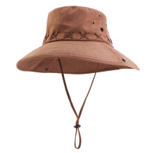 (brown) Wide Brims Sun Hat For Outdoor Activities Sun Protection Lightweight Polyester Adjustable Cowboy Style For Men And Women  Navy blue
