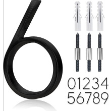 (6) 5INCH Floating House Number Outside, Zinc Alloy Metal Modern House Numbers BK