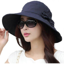 Packable Summer Cotton Sun Hat Bucket for Women UV Protection Wide Brim Beach Gardening Travel 54-64CM
