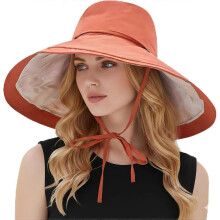 Wide Brim Women Summer Sun Floppy Hat Beach Bucket Fishing Hats Reversible Packable UV Protection, Metal Wired Edge