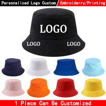 (beige, no logo) Custom LOGO Design Bucket Hat, Embroidered Print Panama Bob Kpop Sun Hat, Summer Casual Fishermen Cap for Men Women