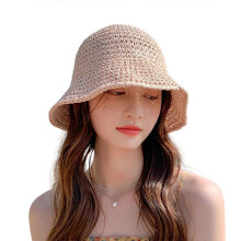 (Pink) Lightweight Foldable Wide Brimmed Handwoven Sun Hat Protection Handwoven Straw Hat for Beach  Green