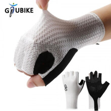 (Gray, XL) GTUBIKE Summer Breathable Half Finger Cycling Gloves Ultralight Road Bike Gloves Anti-Slip Silicone Pad Cooling Sport Gear