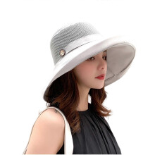 (Gray) Fashionable Fisherman Hat Wide Brims Sun Hat With Decorative Wooden Button Foldable Beach Hat Sunshade Hat Fishing Caps  Yellow