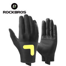 (S299, S) ROCKBROS Bike Gloves Spring Summer Breathable MTB Road Bicycle Full Finger Gloves Reflective Touch Screen Sports Cycling Gloves